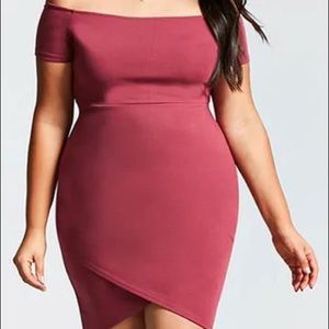 Forever 21 Mauve Tulip Hem Sheath Dress Sz 3X